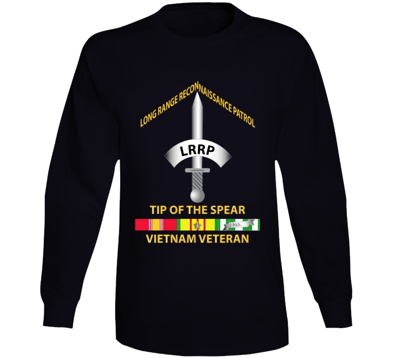 Army - Badge - Lrrp - Tip Of The Spear - Vietnam Vet W Svc Long Sleeve