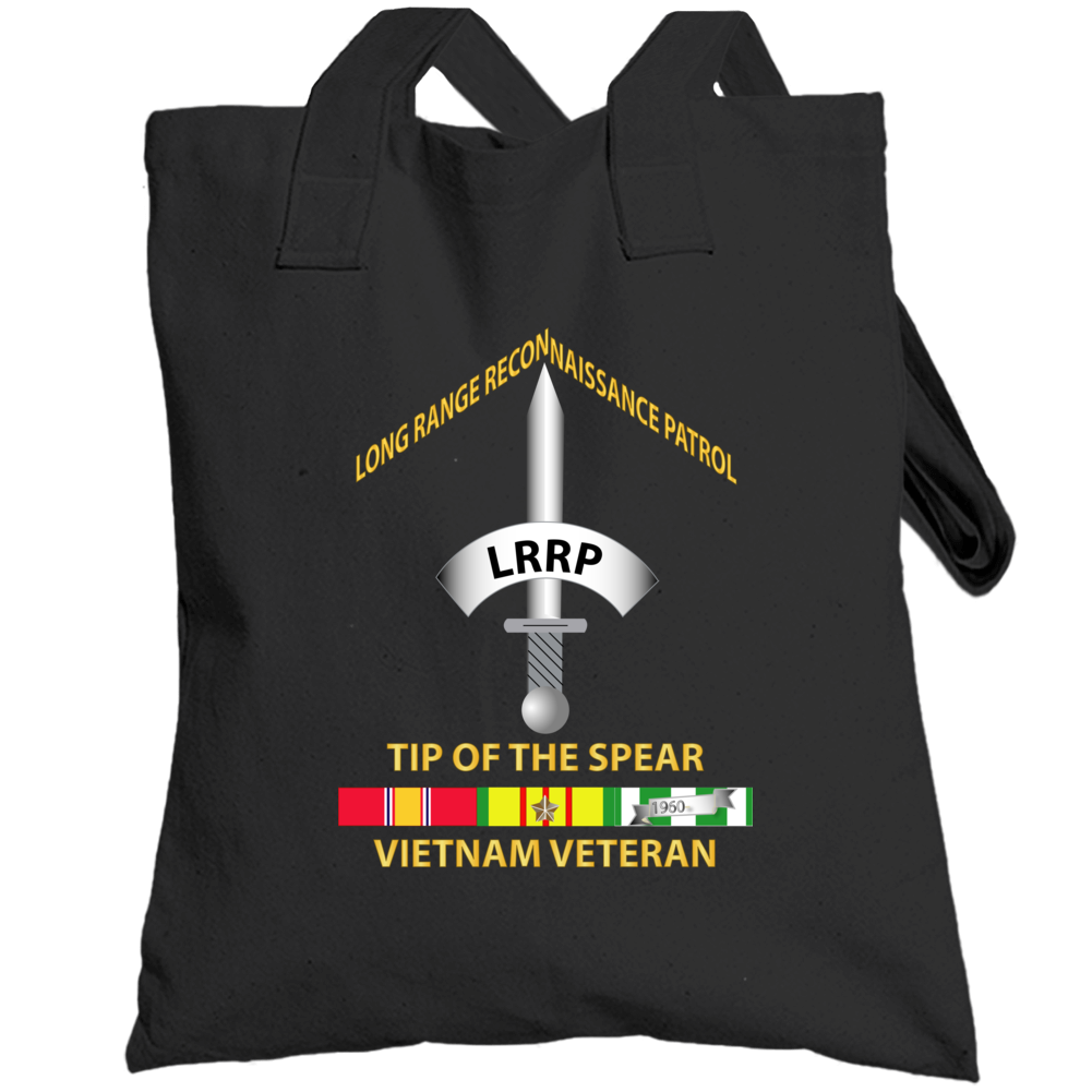 Army - Badge - Lrrp - Tip Of The Spear - Vietnam Vet W Svc T Shirt
