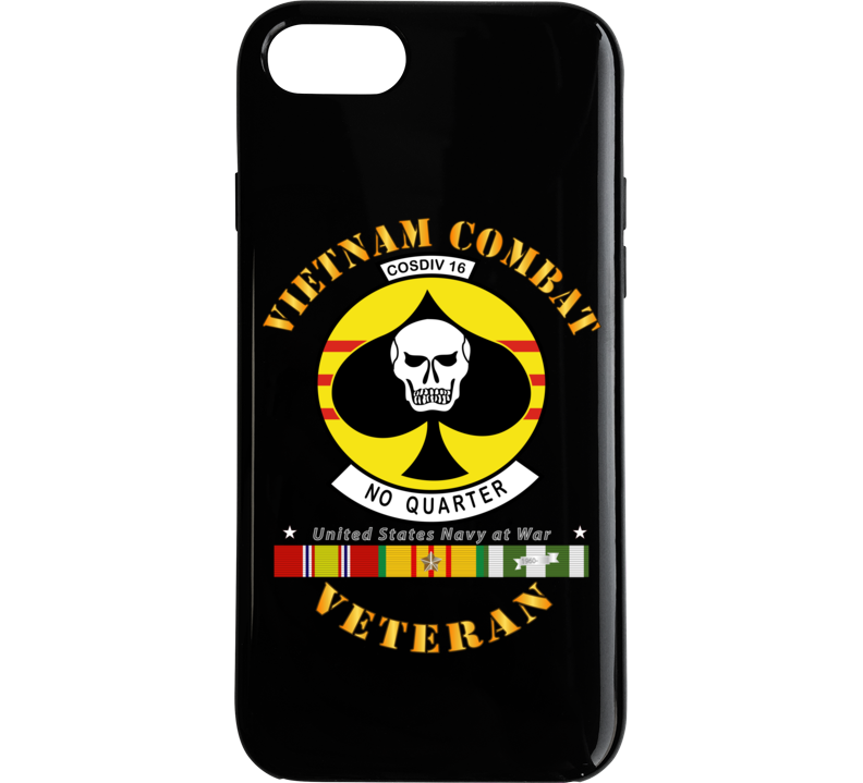 Navy - Vietnam Cbt Vet - Navy Coastal Div 16 - No Quarter On Spade W Svc Phone Case