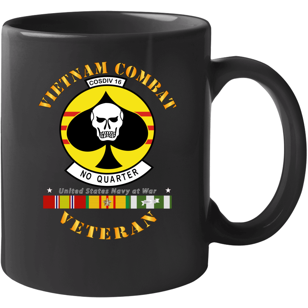 Navy - Vietnam Cbt Vet - Navy Coastal Div 16 - No Quarter On Spade W Svc Mug