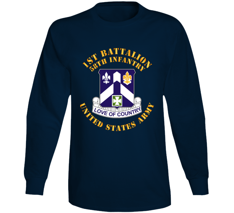 Army -  1st Bn - 58th Infantry -  Us Army Long Sleeve