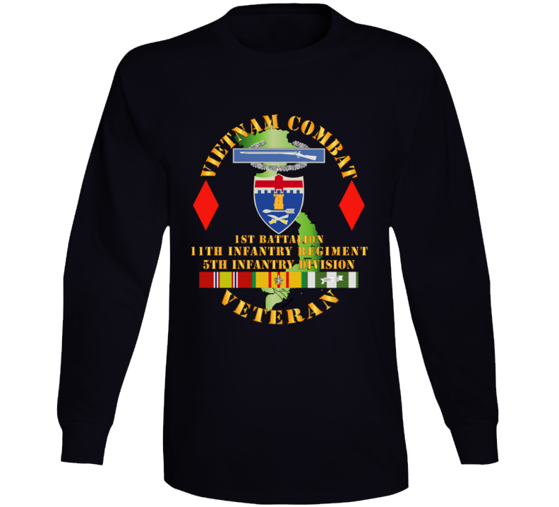 Army - Vietnam Combat Vet - 1st Bn 11th Infantry - 5th Inf Div Ssi Long Sleeve