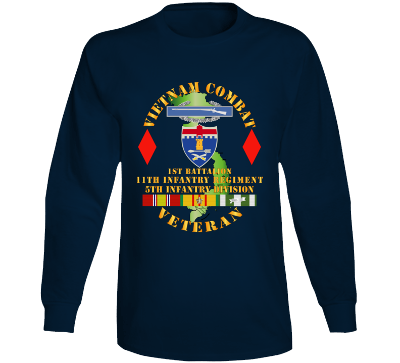 Army - Vietnam Combat Vet - 1st Bn 11th Infantry - 5th Inf Div Ssi Long Sleeve