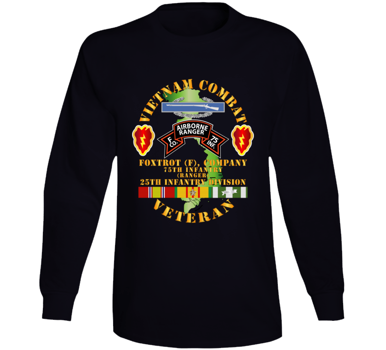 Army - Vietnam Combat Vet - F Co 75th Infantry (ranger) - 25th Id Ssi Long Sleeve