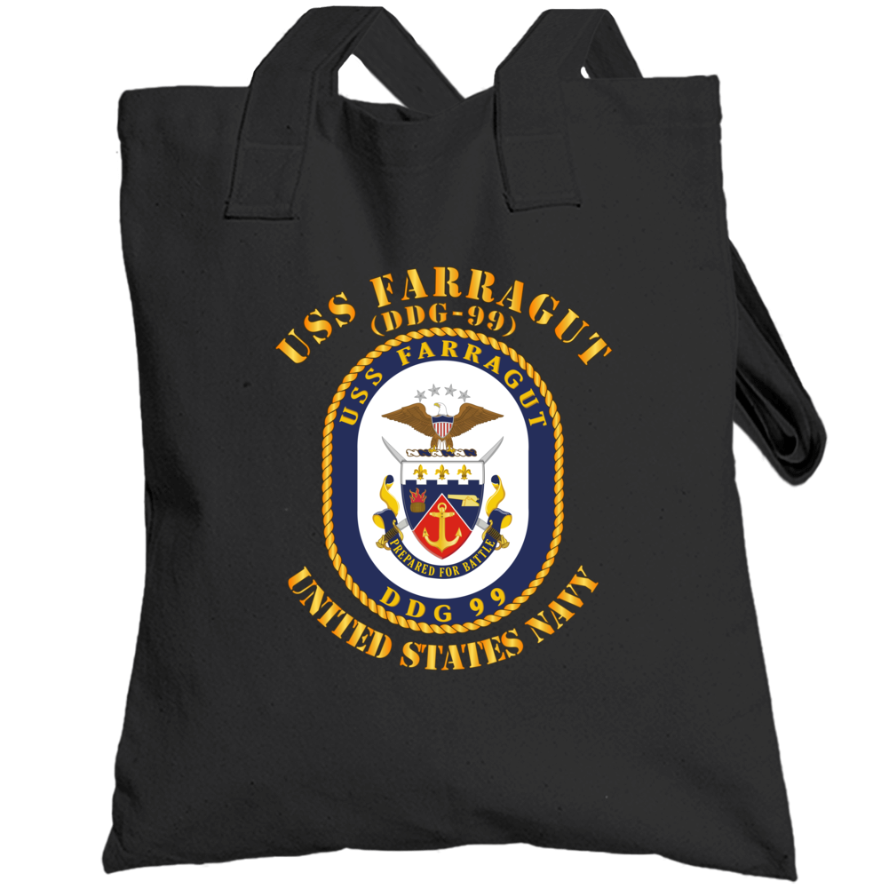 Navy - Uss Farragut  (ddg - 99) Totebag