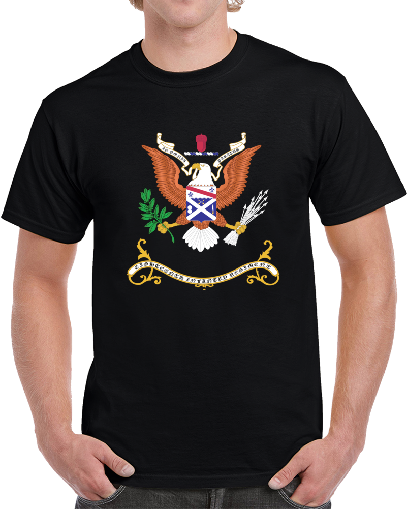 Army - Regimental Colors - 18th Infantry Regiment  - In Omnia Paratus - Old English Type X 300 T Shirt