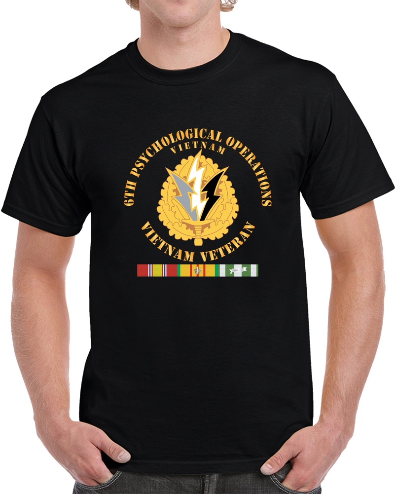 Army -  6th Psychological Operations W SVC Ribbons T Shirt