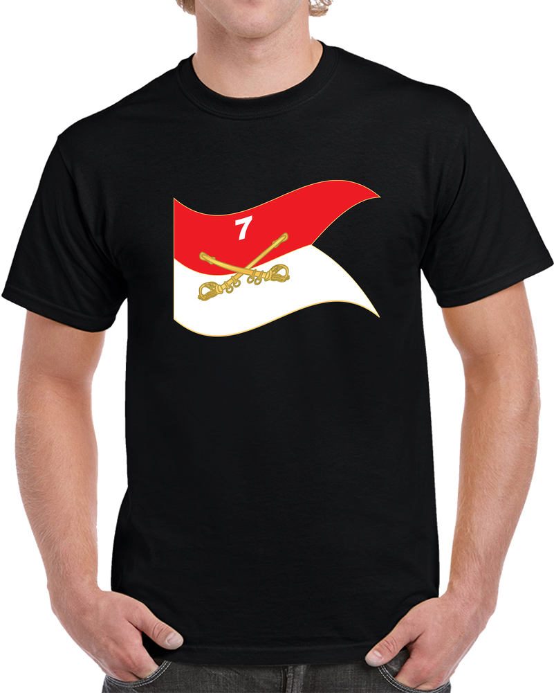 Army - 7th Cavalry Regiment - Guidon - Waving  T Shirt