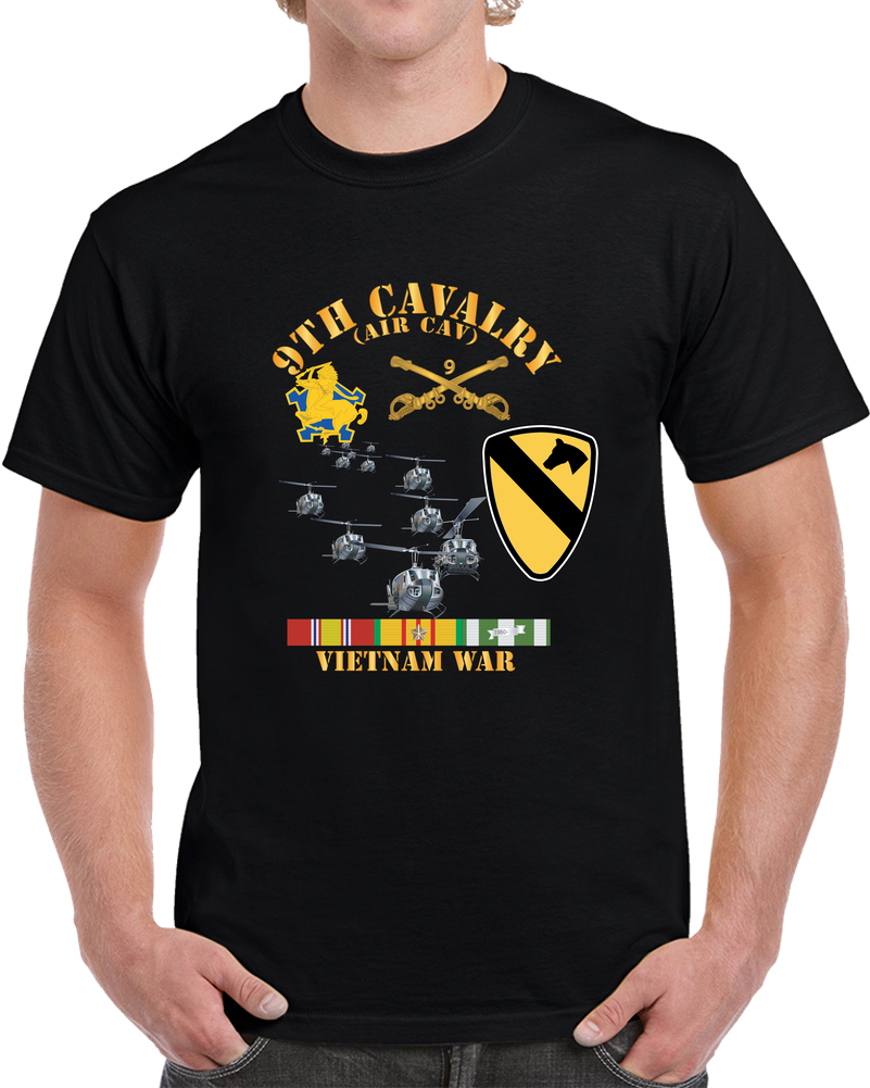 Army - 9th Cavalry (air Cav) - 1st  Cav Division Wo Airmobile W VN SVC T Shirt