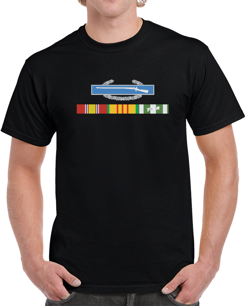 Army - Vietnam Ribbons SVC Bar W CIB Wo Campaign Star T Shirt