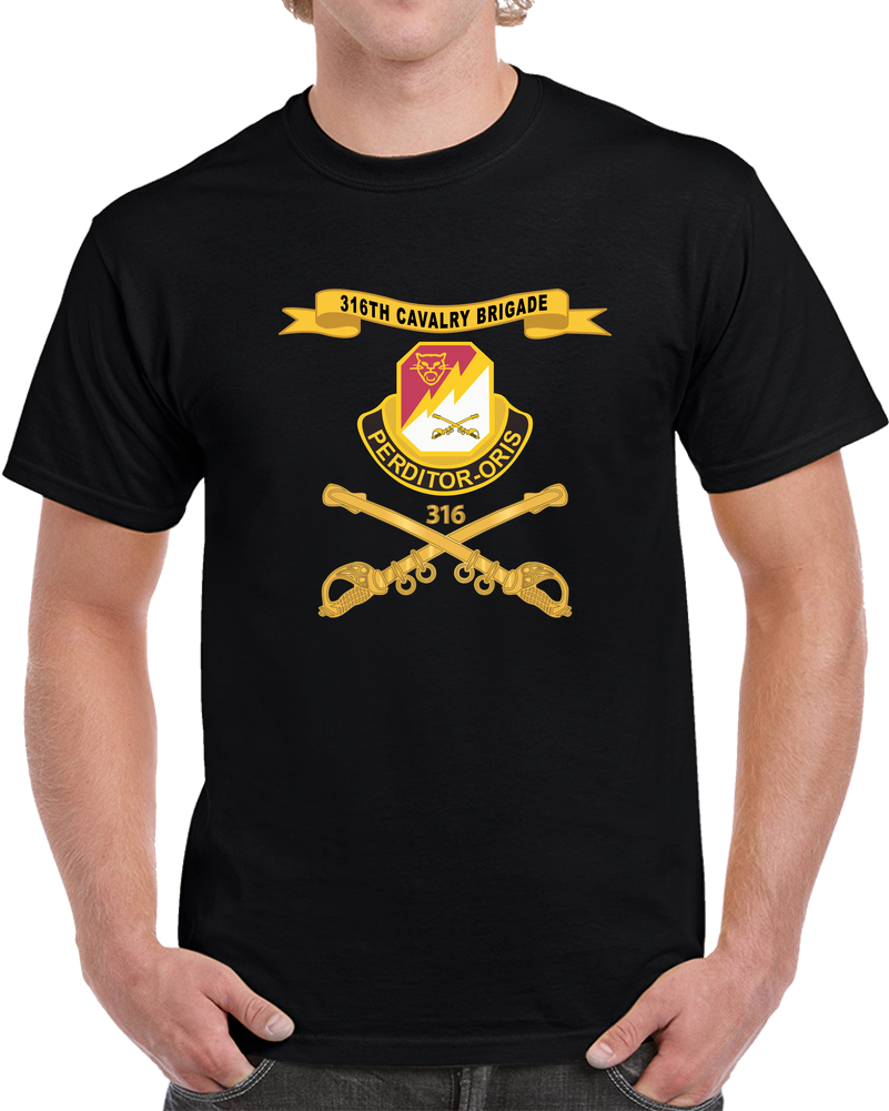 Army  - 316th Cavalry Brigade - DUI W Number Br - Ribbon X 300 T Shirt
