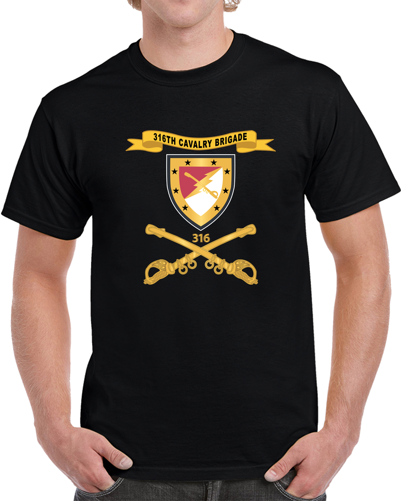 Army  - 316th Cavalry Brigade - SSI W Number Br - Ribbon X 300 T Shirt