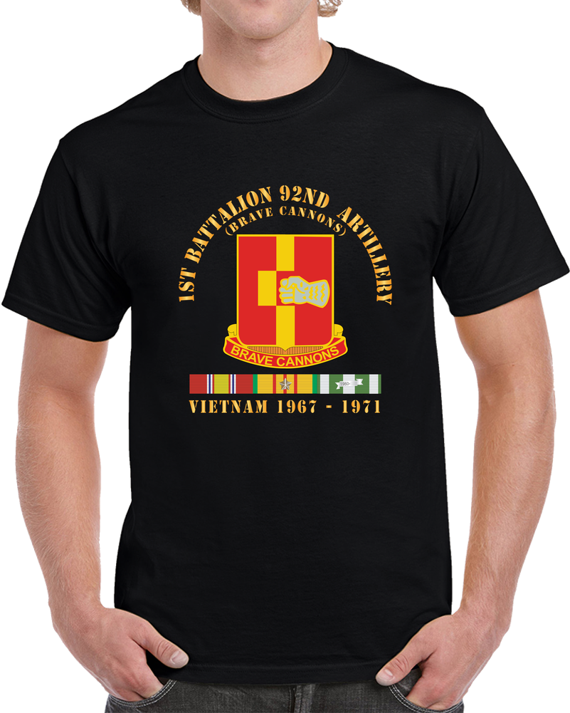 Army - 1st Bn 92nd Artillery - Vietnam 1967 - 1971 W VN SVC X 300 T Shirt