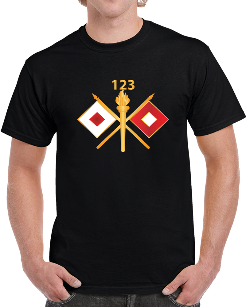 Army - 123rd Signal Battalion Branch With BN Number Wo Txt X 300 T Shirt
