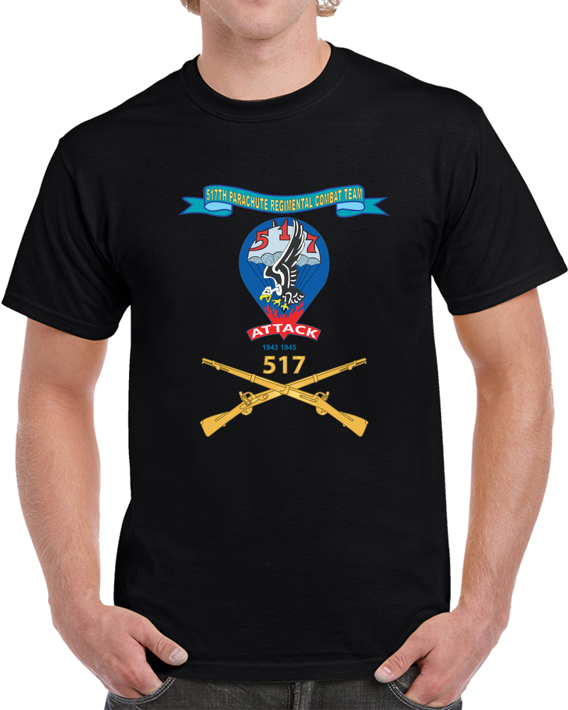 Army - 517th Parachute Regimental Combat Team - PP  W Number Br - Ribbon X 300 T Shirt