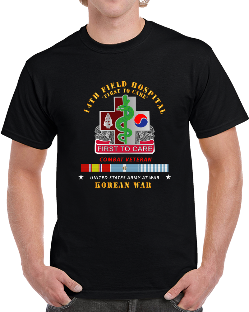 Army - 14th Field Hospital - Korean War W KOREA War SVC T Shirt