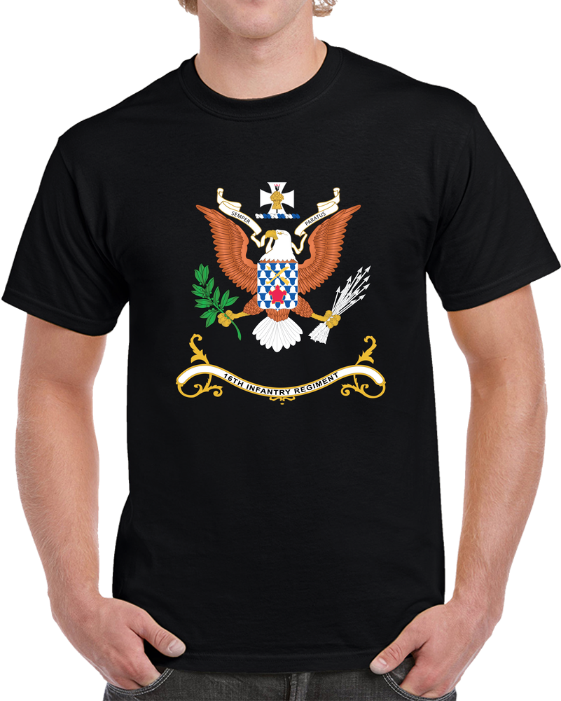 Army - Regimental Colors - 16th Infantry Regiment  - SEMPER PARATUS X 300 T Shirt
