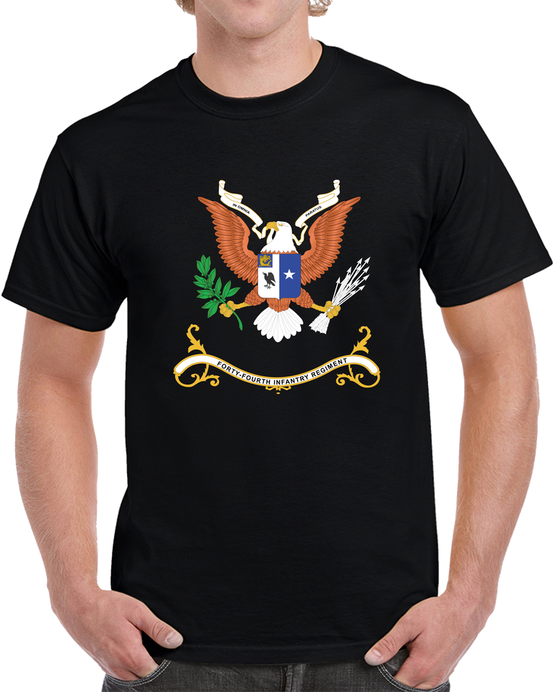 Army - Regimental Colors - 44th Infantry Regiment - IN OMNIA PARATUS X 300 T Shirt