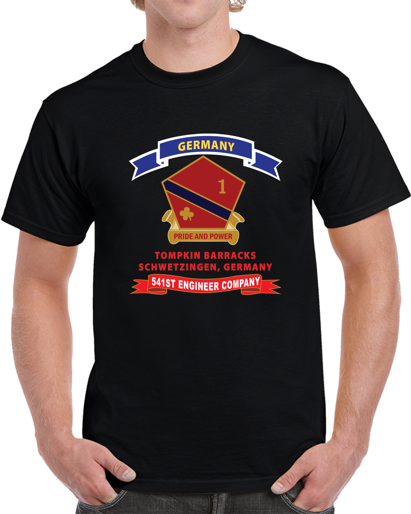 Army - 541st Engineer Company - Schwetzingen, Germany Tab- Ribbon, Tompkins Barracks X 300 T Shirt