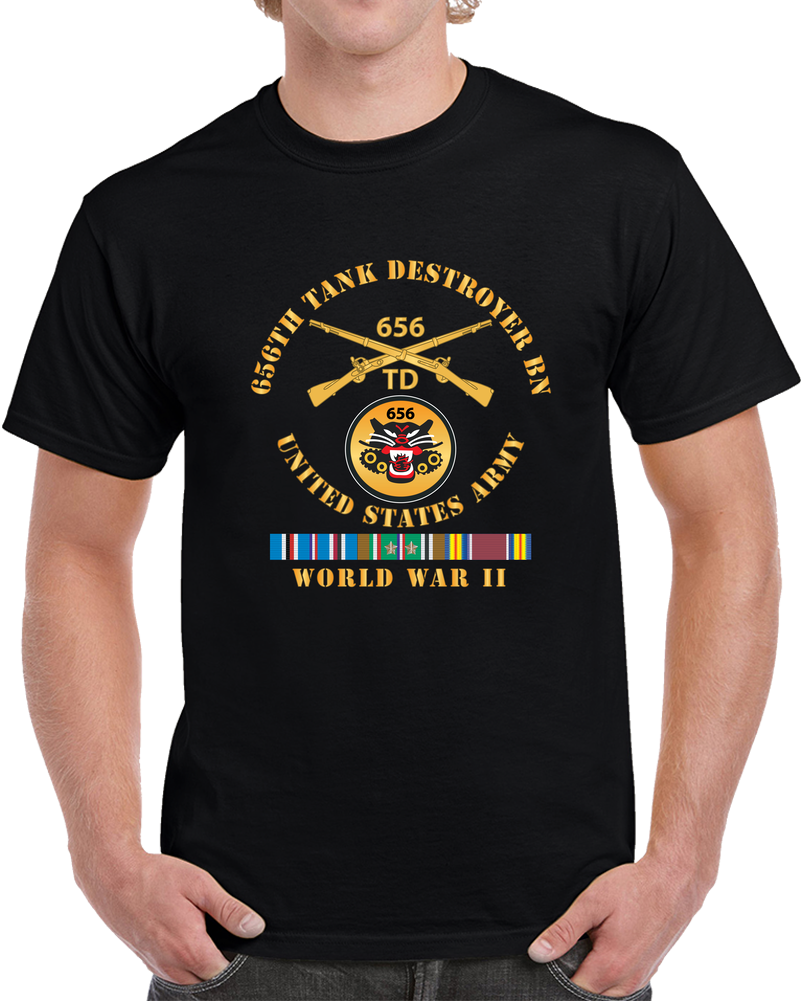 Army - 656th Tank Destroyer Battalion W Br WWII EUR SVC X 300 T Shirt
