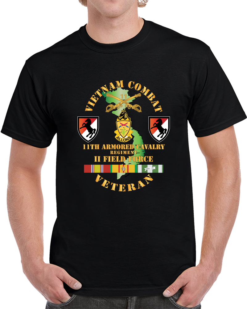 Army - Vietnam Combat Cavalry Veteran W 11th ACR - II Field Force X 300 T Shirt