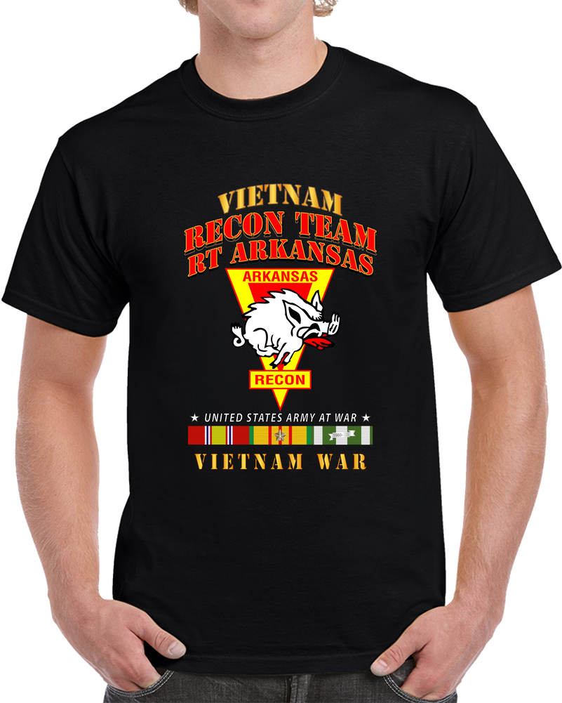 RECON TEAM -  Recon Team - RT Arkansas - Razor - Vietnam War W VN SVC T Shirt