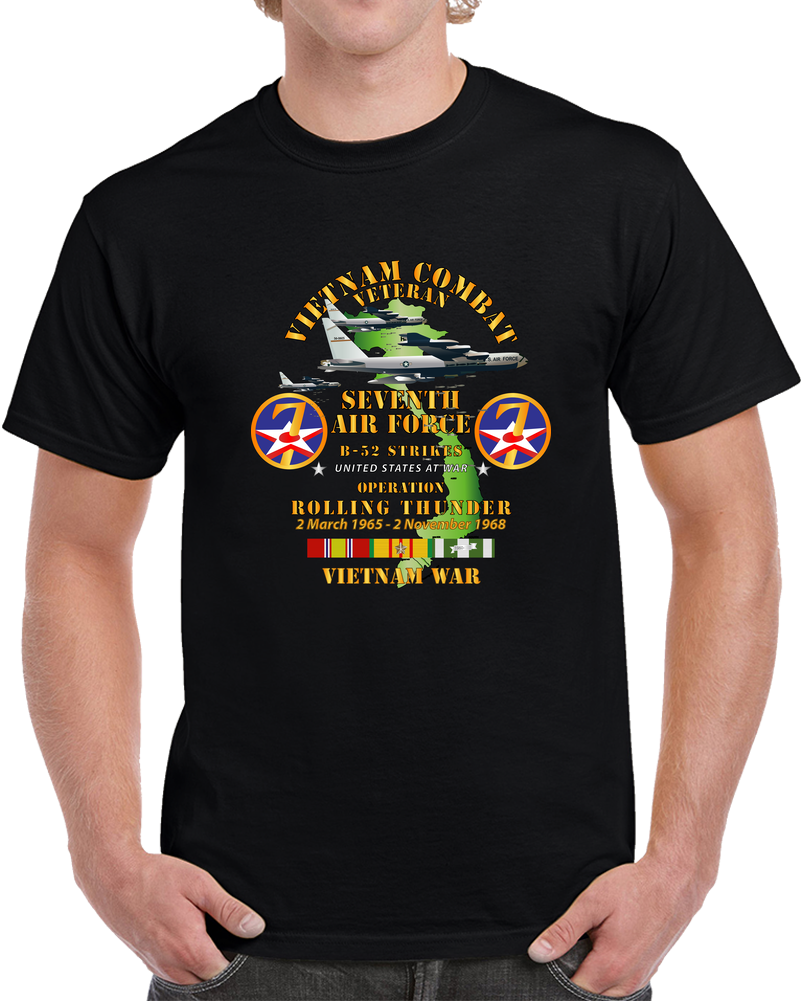 USAF - Seventh Air Force - Operation Rolling Thunder W VN SVC T Shirt