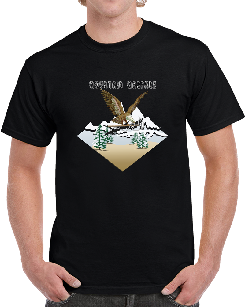 Army - Mountain Warfare - Eagle And Climbing Gear W Mountains X 300 T Shirt