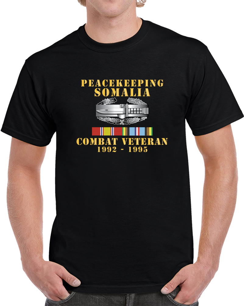 Army - Peacekeeping Somalia 1992-1995 - Combat Veteran W CAB  EXP SVC X 300 T Shirt