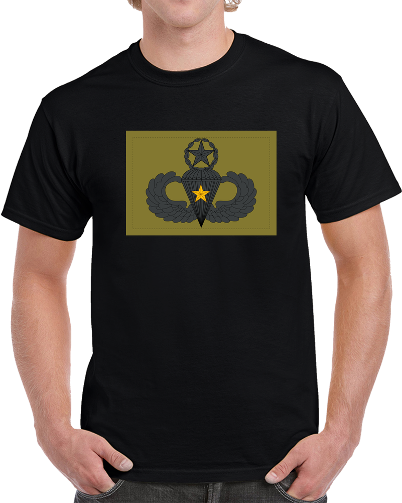 Badge - Army - Parachutist - Master - 1 Combat Star - Subdued X 300 T Shirt