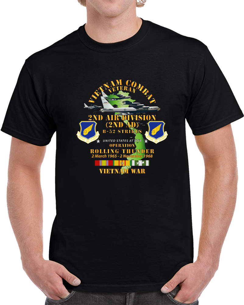 USAF - 2nd Air Division - Operation Rolling Thunder W VN SVC T Shirt