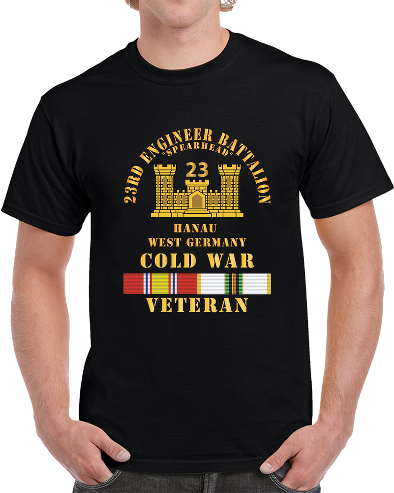 Army - 23rd Engineer Battalion -spearheead  W BR - Num, Hanau, West Germany X 300 T Shirt