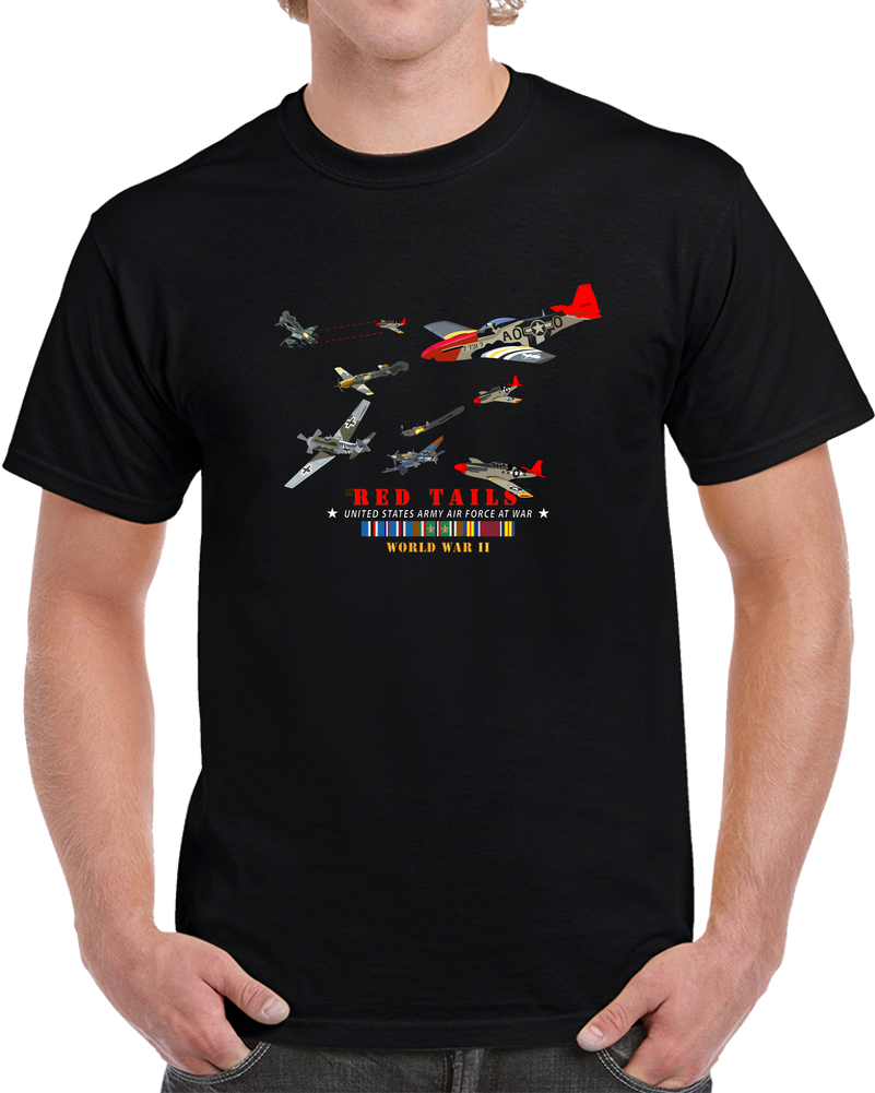 Army - AAC - 332nd Fighter Group - Red Tails - At War T Shirt