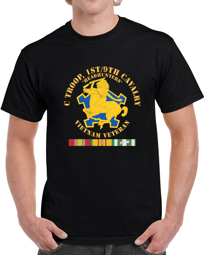 Army - C Troop, 1st-9th Cavalry - Headhunters - Vietnam Vet W VN SVC - V1 X 300 T Shirt