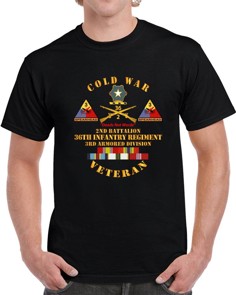 Army - Cold War Vet W  2nd Bn - 36th Infantry - 3rd AD W  Full Rack SVCD T Shirt