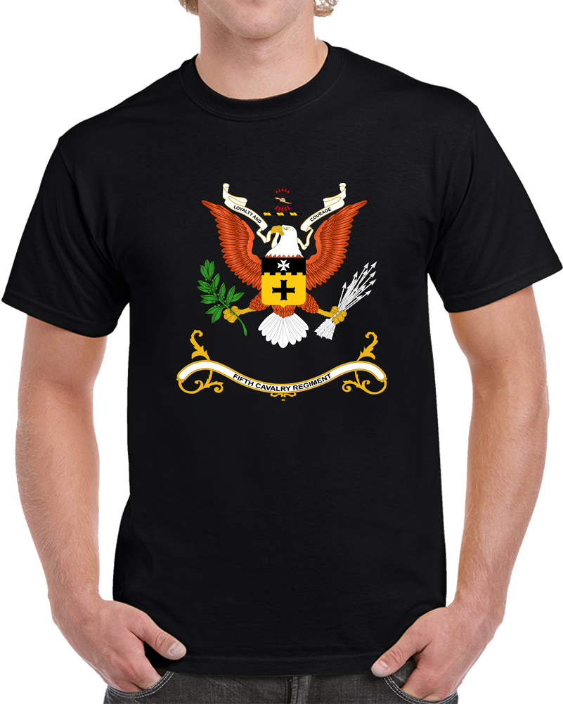 Army - Regimental Colors - 5th Cavalry Regiment X 300 T Shirt