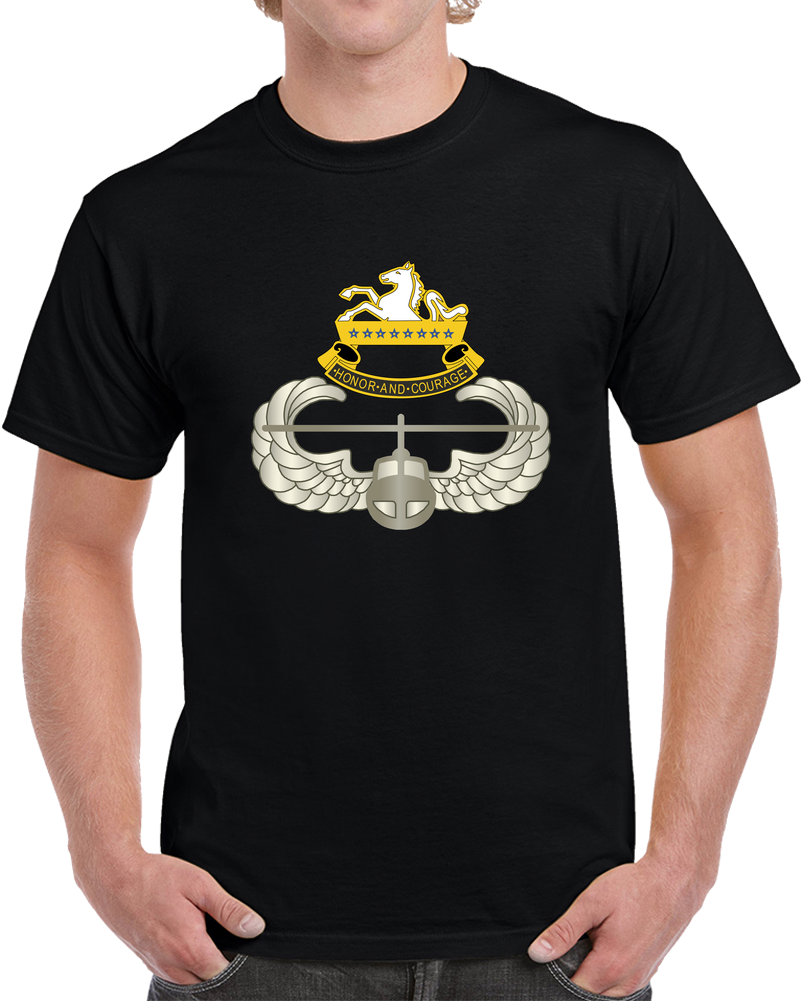 Army -  8th Cavalry DUI W Air Assault Badge Wo Txt X 300 T Shirt