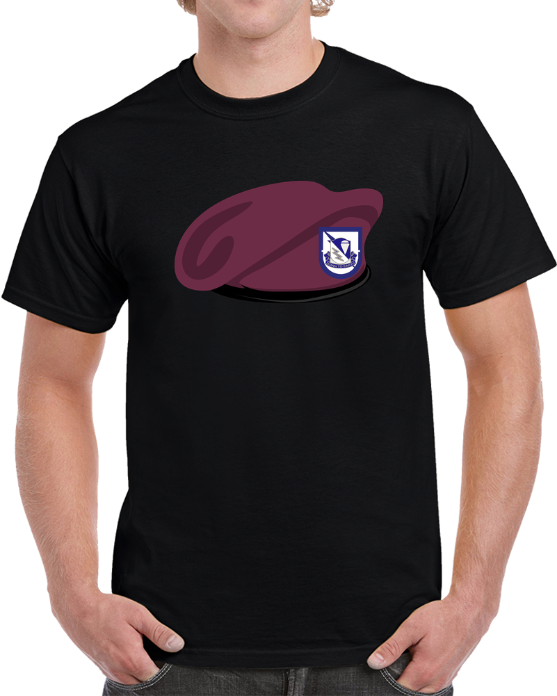 Army - 1st Bn - 507th Infantry - Beret W DUI Wo Txt T Shirt
