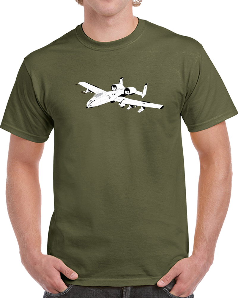 Aircraft - A10 - Front - Top - Oblique - BW X 300 T Shirt