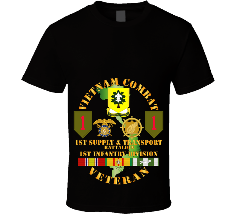 Army - Vietnam Combat Vet - 1st Supply & Transport Bn - 1st Inf Div SSI T Shirt