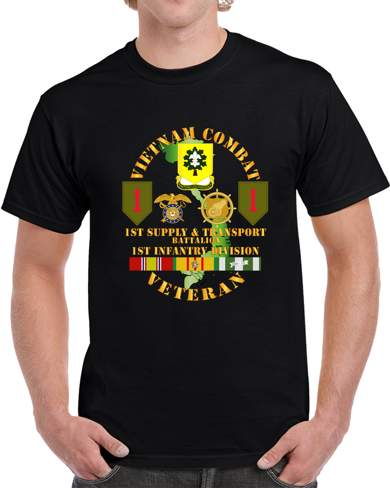 Army - Vietnam Combat Vet - 1st Supply & Transport Bn - 1st Inf Div SSI T Shirt