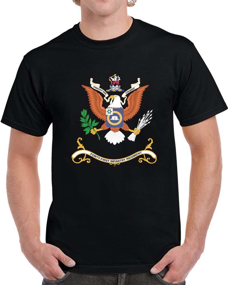 Army - Regimental Colors - 41st Infantry Regiment  - STRAIGHT AND STALWART X 300 T Shirt