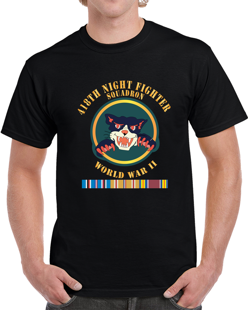 AAC - 418th Night Fighter Squadron - 2nd Ver - WWII W SVC X 300 T Shirt