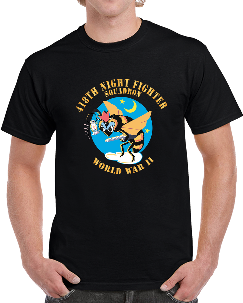 AAC - 418th Night Fighter Squadron - WWII - Blue X 300 T Shirt