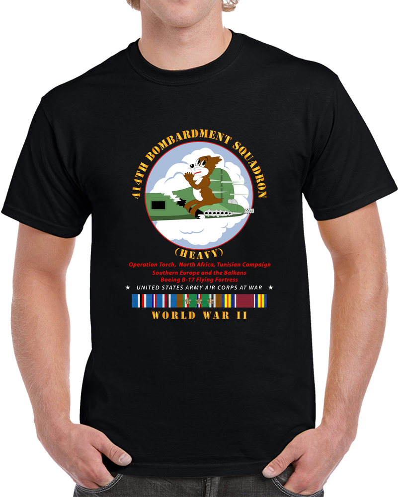 Army - 414th Bombardment Squadron (heavy) - AAC W  WWII  EU SVC T Shirt