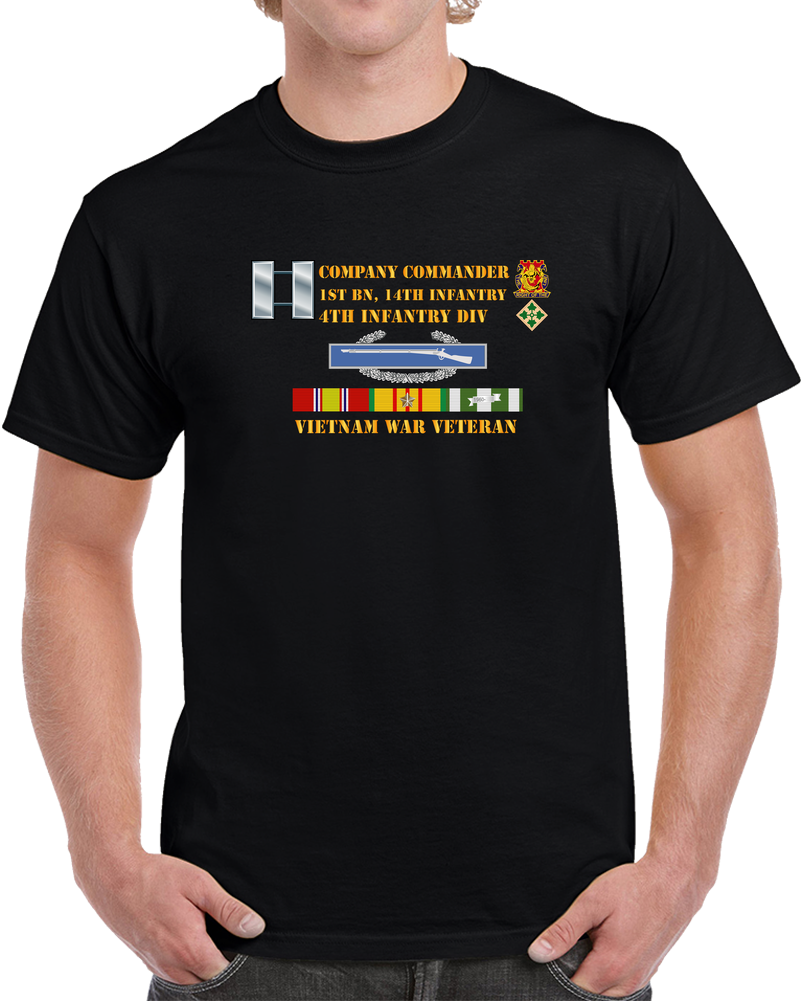 Army - 1st Bn 14th Inf - 4th ID - Company CO - Vietnam Vet T Shirt