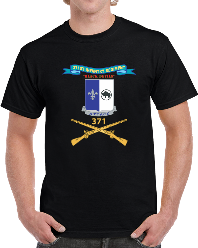 Army - 371st Infantry Regiment - Black Devils (V0) W Ribbon - Br X 300 T Shirt
