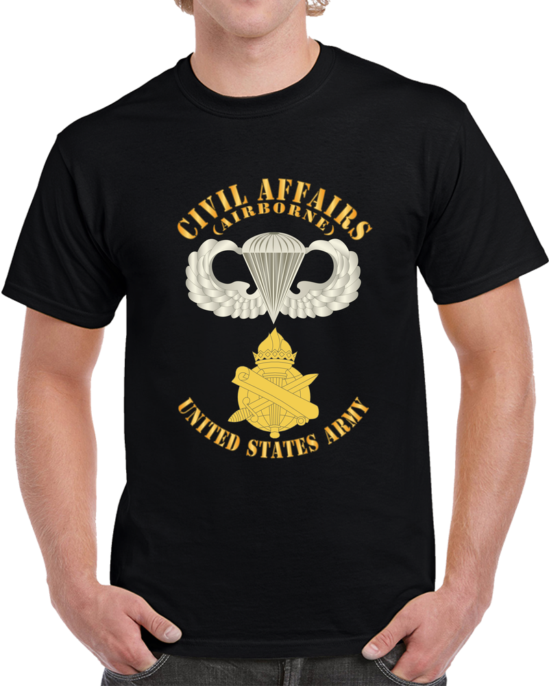 Army - Civil Affairs W Airborne Badge - Br X 300 T Shirt