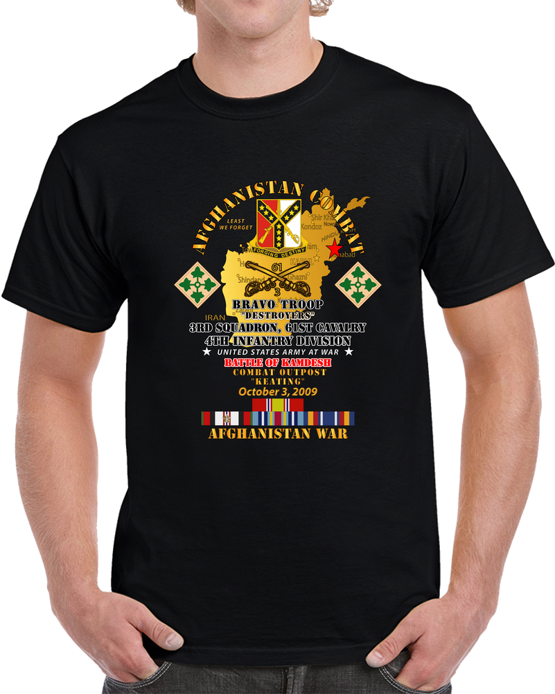 Army - Battle Kamdesh COP Keating - 61st Cav W AFGHAN SVC - Forget T Shirt