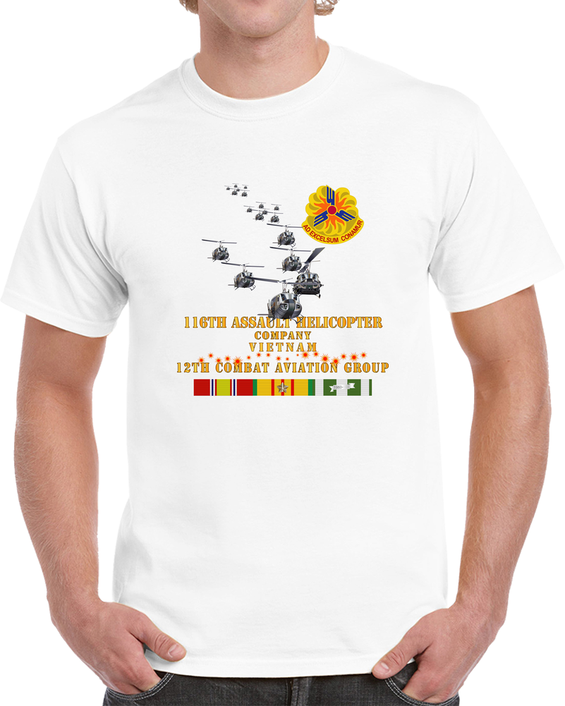 Army - 116th Assault Helicopter Co W 12th CAB - W VN SVC X 300 T Shirt